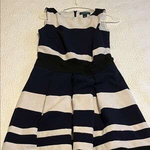 Lauren Ralph Lauren Navy and White Striped Dress